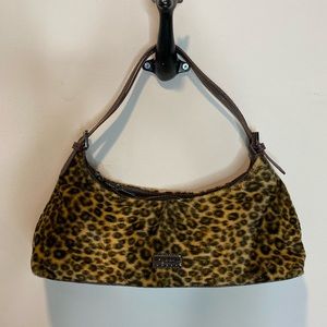 Y2K furry cheetah print Guess mini shoulder bag